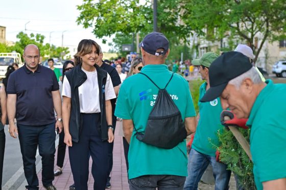 რუსთავში, ხანძთელის ახლადრეაბილიტირებულ ქუჩაზე გამწვანების აქცია გაიმართა